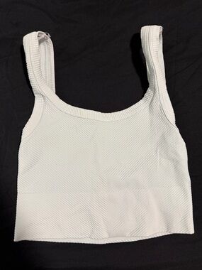 Amazon Light Blue Ribbed Crop Tank Top
